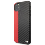 Faux Leather Carbon Effect + Smooth Contrast Strip // Red (iPhone 11 Pro Max)