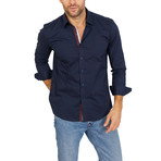 Cameron Long Sleeve Button-Up Shirt // Deep Blue (Medium)