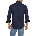 Cameron Long Sleeve Button-Up Shirt // Deep Blue (Small)