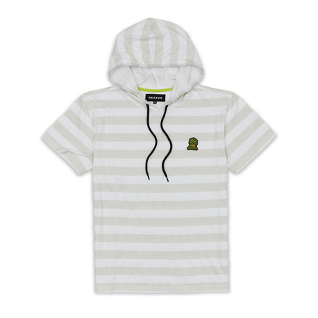 Break Time Stripe Hoodie // White (S)