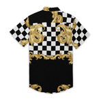 Avenue Short Sleeve Shirt // Black + Gold + White (M)