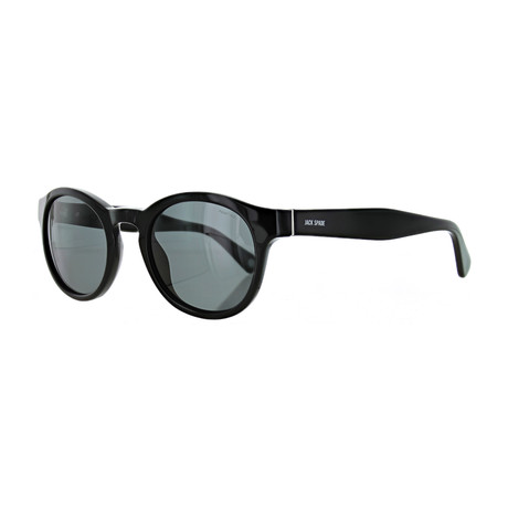 Men's Round Polarized Sunglasses // Black + Gray