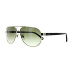 Men's Aviator Sunglasses // Gold + Olive Gradient