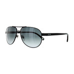 Men's Aviator Sunglasses // Black + Gray Gradient