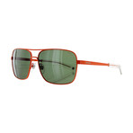 Men's Pilot Sunglasses // Orange + Green