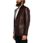 Canary Leather Jacket // Brown (4XL)