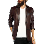 Canary Leather Jacket // Brown (4XL)