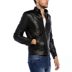 Blue Jay Leather Jacket // Black (L)