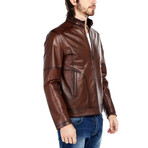 Cardinal Leather Jacket // Tobacco (XL)