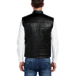Swallow Leather Vest // Black (XL)
