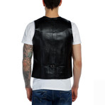 Chickadee Leather Vest // Black (4XL)