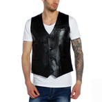 Chickadee Leather Vest // Black (3XL)