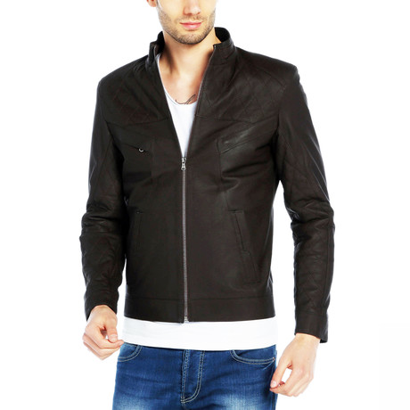 Pelican Leather Jacket // Black (XS)