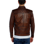 Woodpecker Leather Jacket // Tobacco (L)