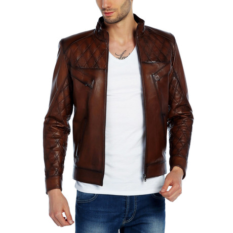 Woodpecker Leather Jacket // Tobacco (XS)