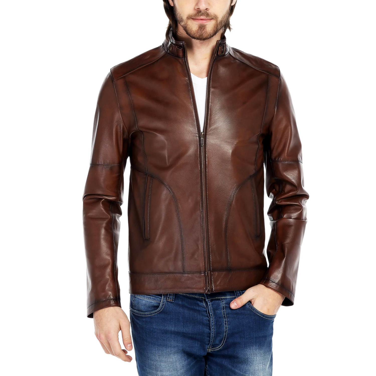 Cardinal Leather Jacket // Tobacco (XS) - Vivamood - Touch of Modern