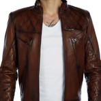 Woodpecker Leather Jacket // Tobacco (L)