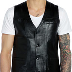 Chickadee Leather Vest // Black (XL)