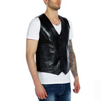 Chickadee Leather Vest // Black (M)