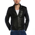 Blue Jay Leather Jacket // Black (L)