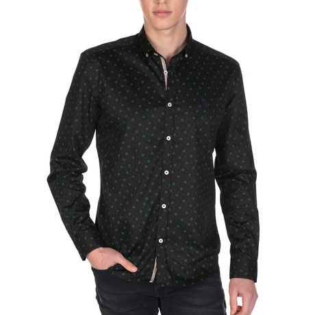 Brock Shirt // Black + Green (XS)