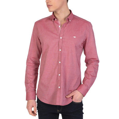 Anthony Button Up Shirt // Bordeaux (XS)