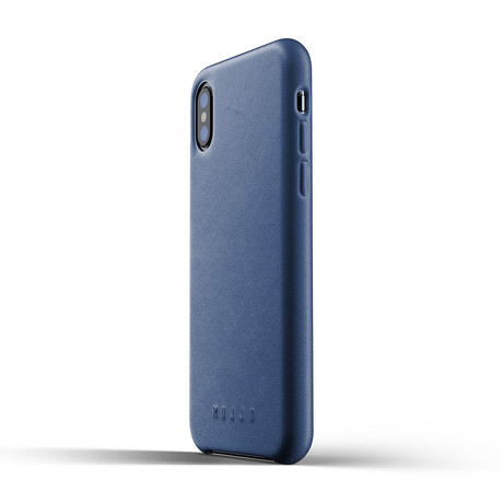 Full Leather Case // iPhone XS // Monaco Blue (Black)