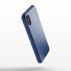 Full Leather Case // iPhone XS // Monaco Blue (Black)