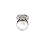 Victor Mayer 18k White Gold Enamel Diamond Ring II // Ring Size: 7.25