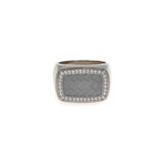 Victor Mayer 18k White Gold Enamel Diamond Ring // Ring Size: 9.75