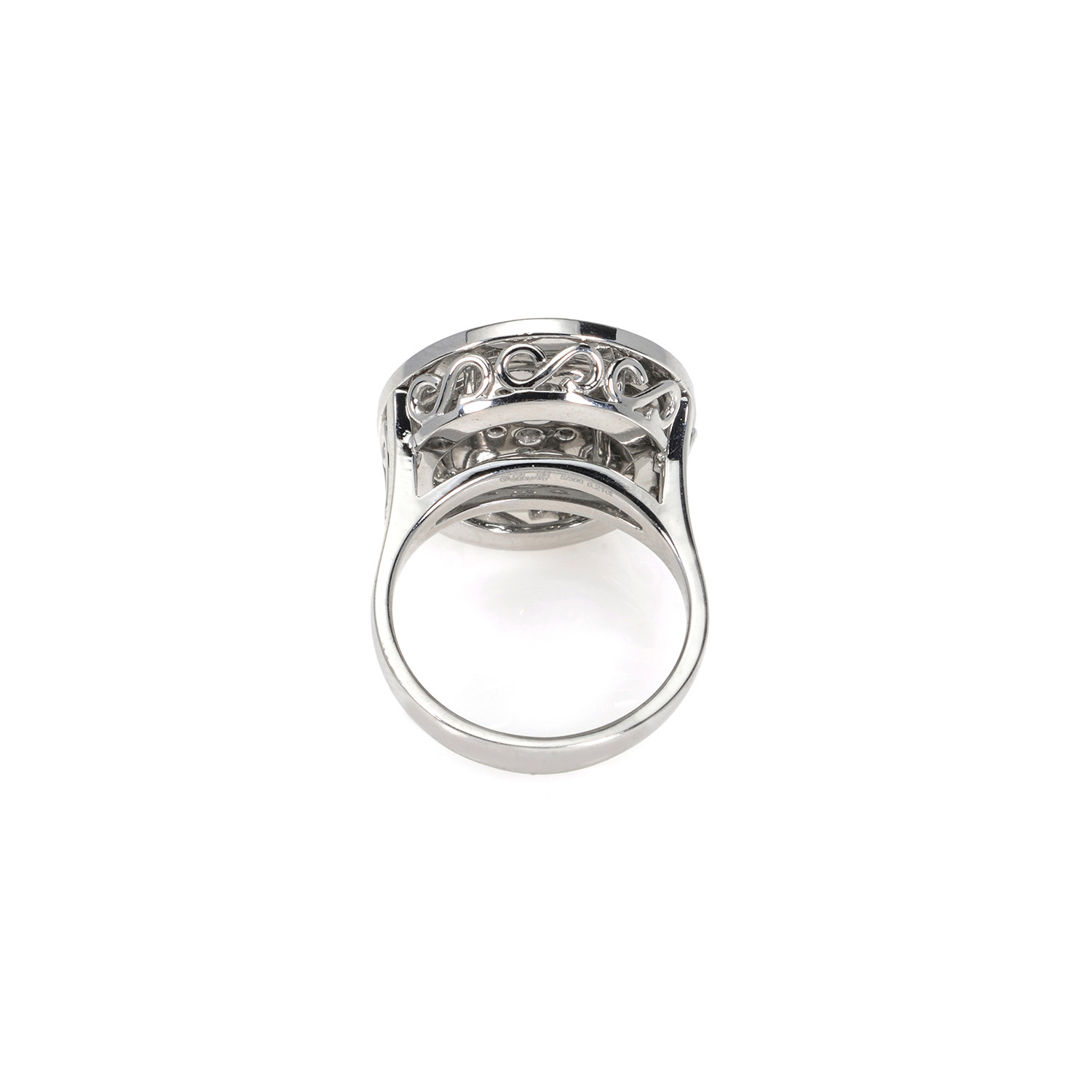 Victor Mayer 18k White Gold Enamel Diamond Ring I // Ring Size: 7 ...