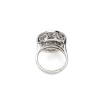 Victor Mayer 18k White Gold Enamel Diamond Ring I // Ring Size: 7