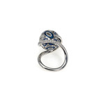 Victor Mayer 18k White Gold + Enamel Diamond Ring // Ring Size: 7.25