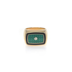 Victor Mayer 18k Yellow Gold Enamel Diamond Ring IV // Ring Size: 9.5
