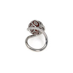 Victor Mayer 18k White Gold + Enamel Diamond Ring // Ring Size: 7