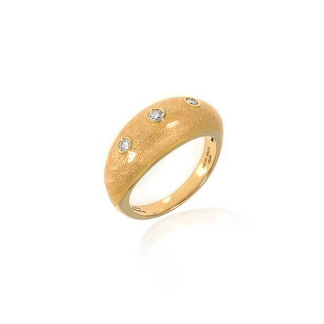 Victor Mayer 18k Yellow Gold Enamel Diamond Ring // Ring Size: 6.75