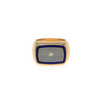 Victor Mayer 18k Yellow Gold Enamel Diamond Ring V // Ring Size: 9.5