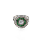Victor Mayer 18k White Gold Diamond + Tsavorite Ring // Ring Size: 7.25