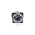 Victor Mayer 18k Gold Enamel Diamond + Iolite Ring // Ring Size: 6.75