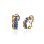 Victor Mayer 18k Yellow Gold Enamel Diamond Earrings I