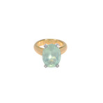 Victor Mayer 18k Gold Enamel Diamond + Prehnite Ring // Ring Size: 7