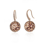 Victor Mayer 18k Rose Gold Enamel Diamond Earrings II