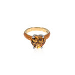 Victor Mayer 18k Two-Tone Gold + Enamel Diamond + Citrine Ring // Ring Size: 7