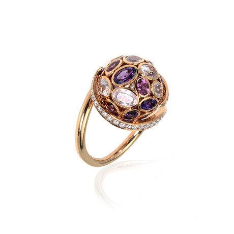Victor Mayer 18k Rose Gold Diamond + Tourmaline Ring // Ring Size: 8.5