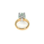 Victor Mayer 18k Gold Enamel Diamond + Prehnite Ring // Ring Size: 7