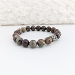 Ocean Jasper Bead Bracelet // Multicolor + Gold