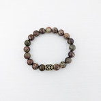 Ocean Jasper Bead Bracelet // Multicolor + Gold