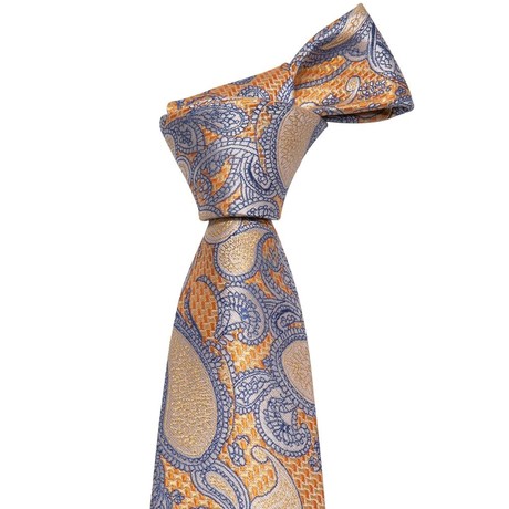 Wolveshire Silk Tie // Blue + Orange