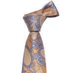 Wolveshire Silk Tie // Blue + Orange