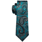 Concord Paisley Silk Tie // Teal